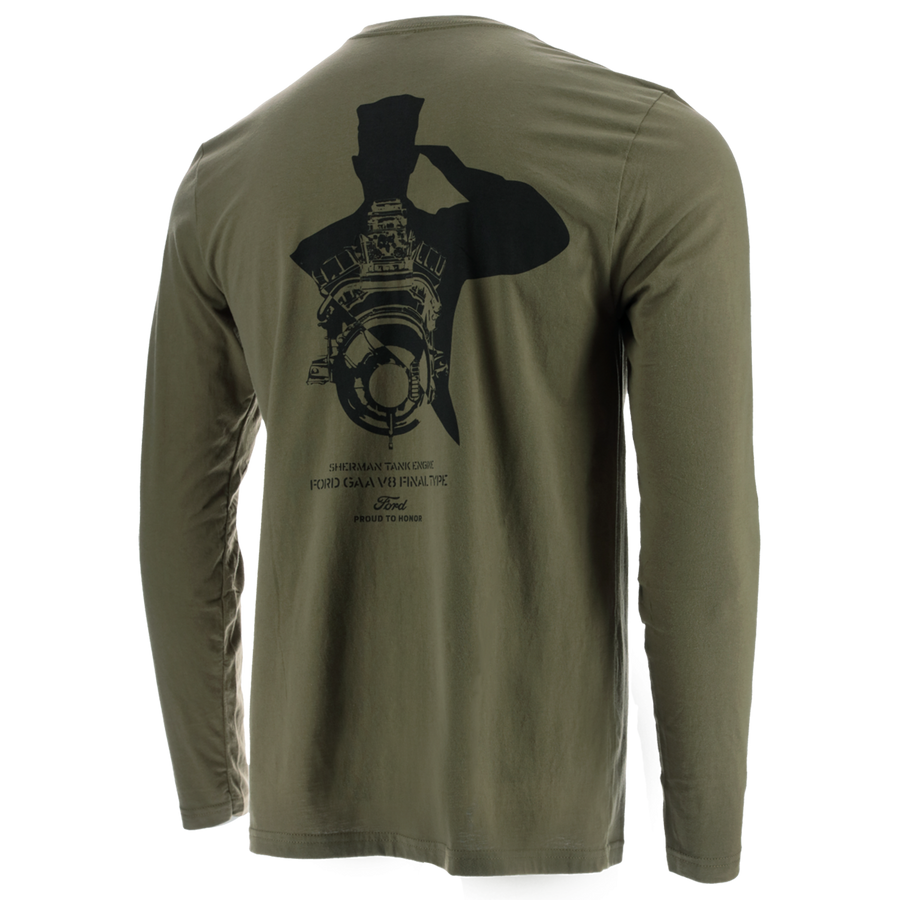 Ford Proud To Honor Men's Build Supply Salute Crewneck Long Sleeve T-Shirt