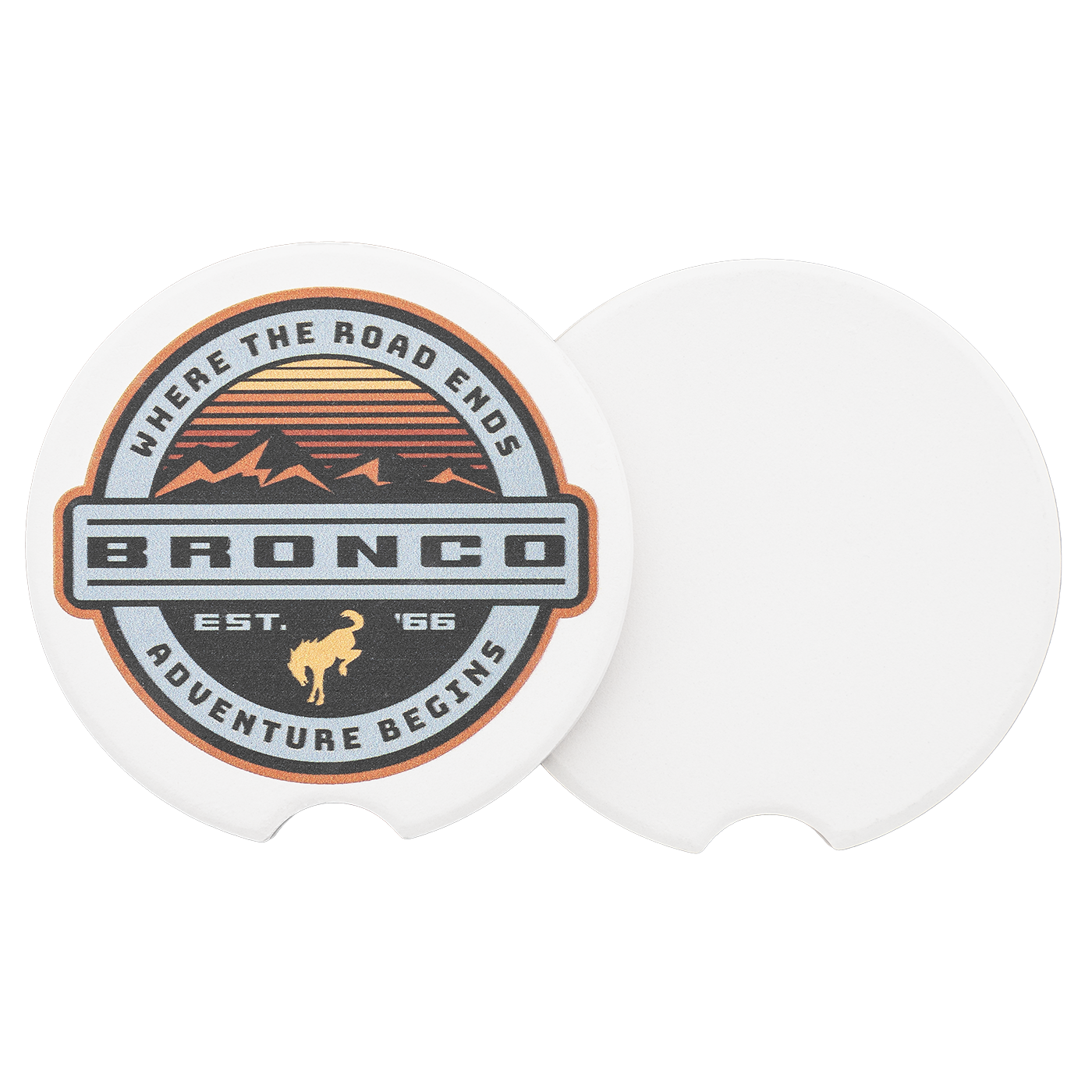 Ford Bronco Roads End Car Coaster Set of 2