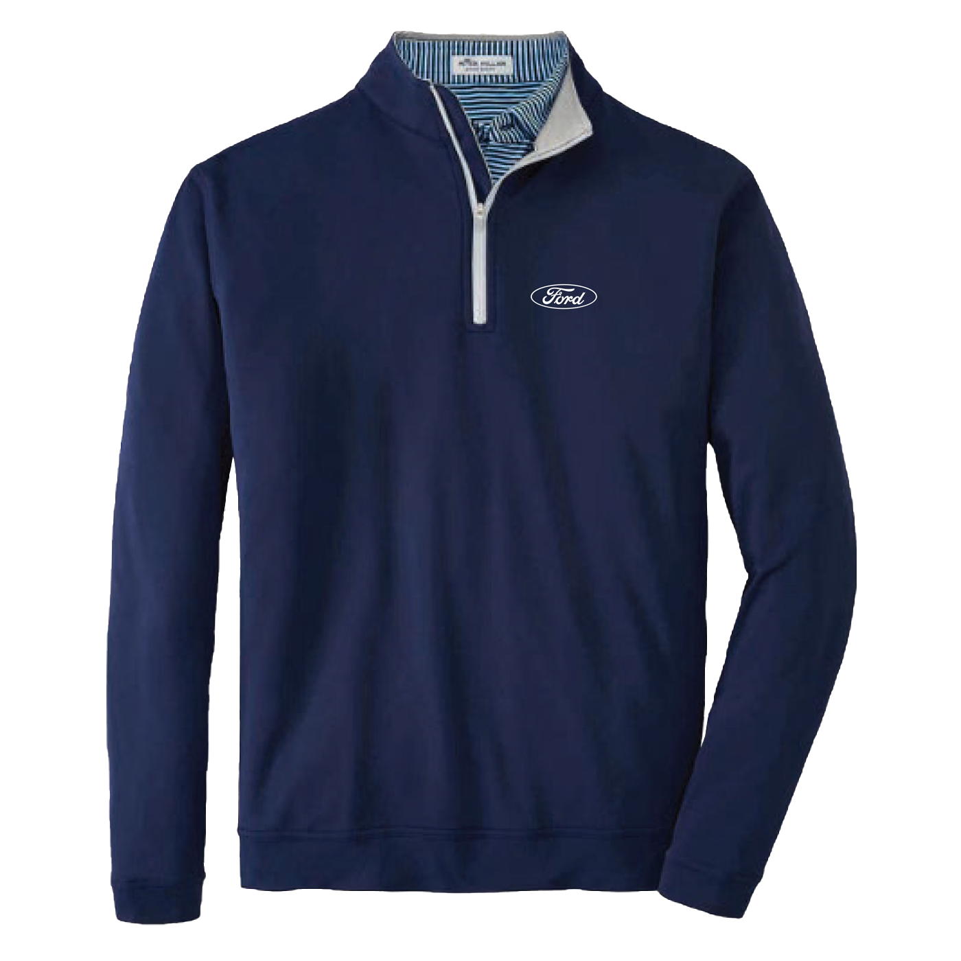 Ford Executive Peter Millar OVAL LOGO Men's Perth Stretch Loop Terry Quarter-Zip Pullover