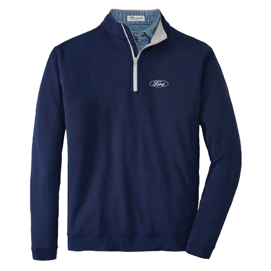 Ford Executive Peter Millar OVAL LOGO Men's Perth Stretch Loop Terry Quarter-Zip Pullover