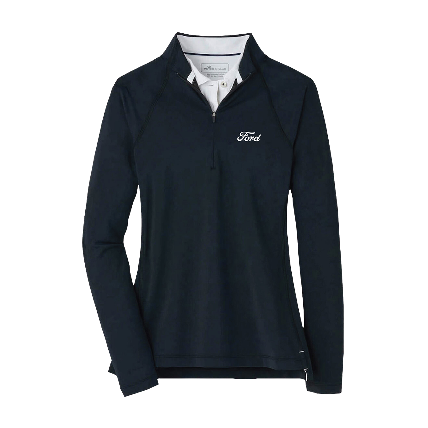 Ford Executive Peter Millar SCRIPT LOGO Women's Raglan Sleeve Perth Layer Quarter-Zip Pullover