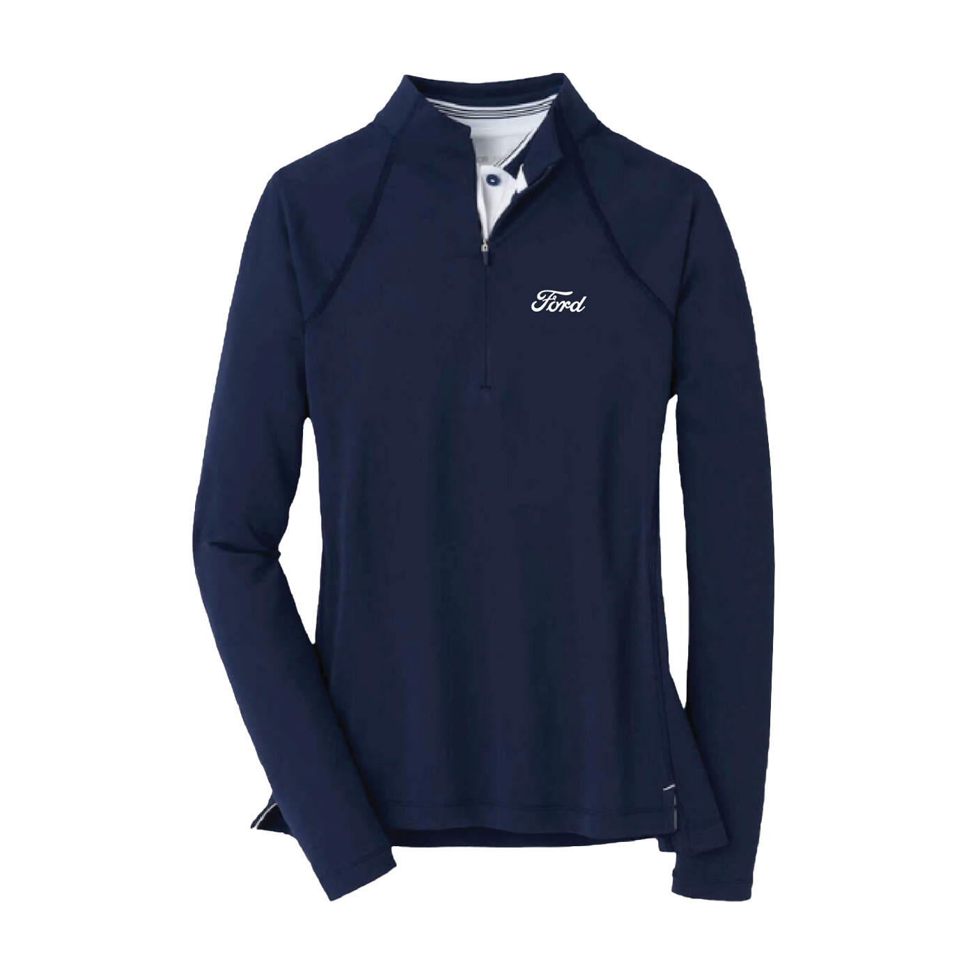 Ford Executive Peter Millar SCRIPT LOGO Women's Raglan Sleeve Perth Layer Quarter-Zip Pullover