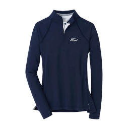 Ford Executive Peter Millar SCRIPT LOGO Women's Raglan Sleeve Perth Layer Quarter-Zip Pullover